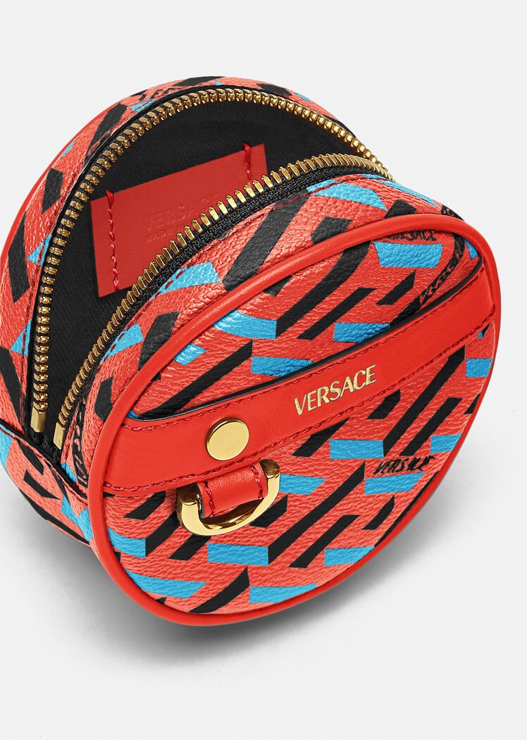 Blue Red LA GRECA SIGNATURE MODULAR ROUND POUCH