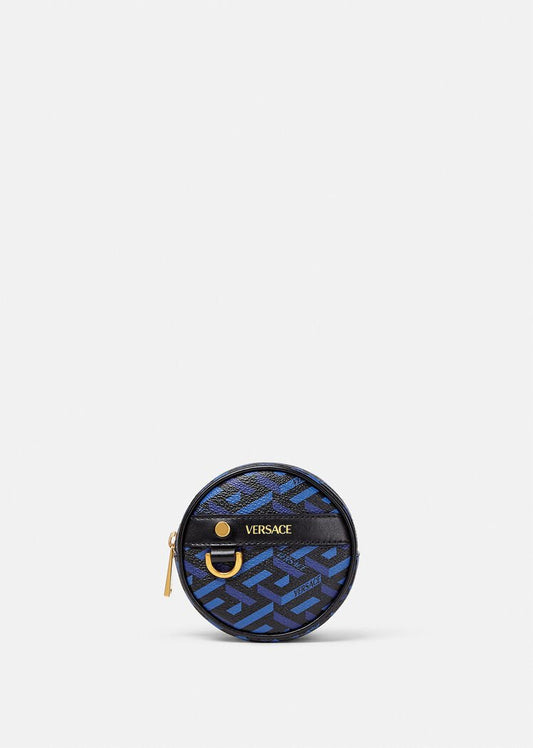 Black Blue LA GRECA SIGNATURE MODULAR ROUND POUCH