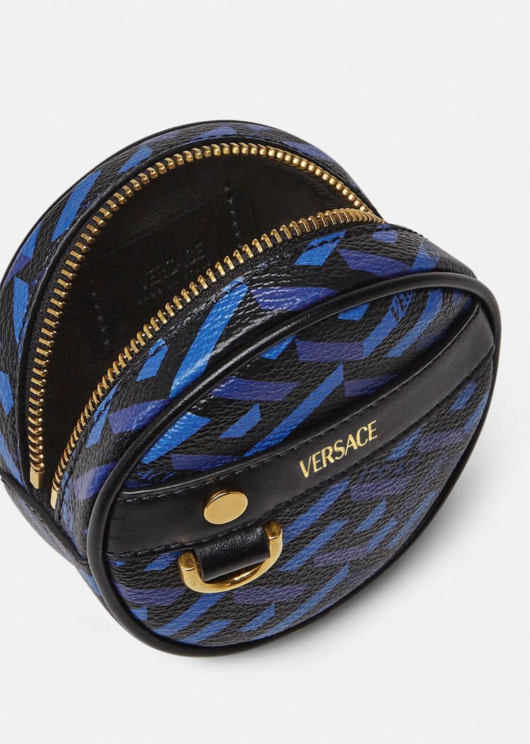 Black Blue LA GRECA SIGNATURE MODULAR ROUND POUCH