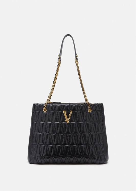 VIRTUS QUILTED LEATHER LARGE TOTE BAG