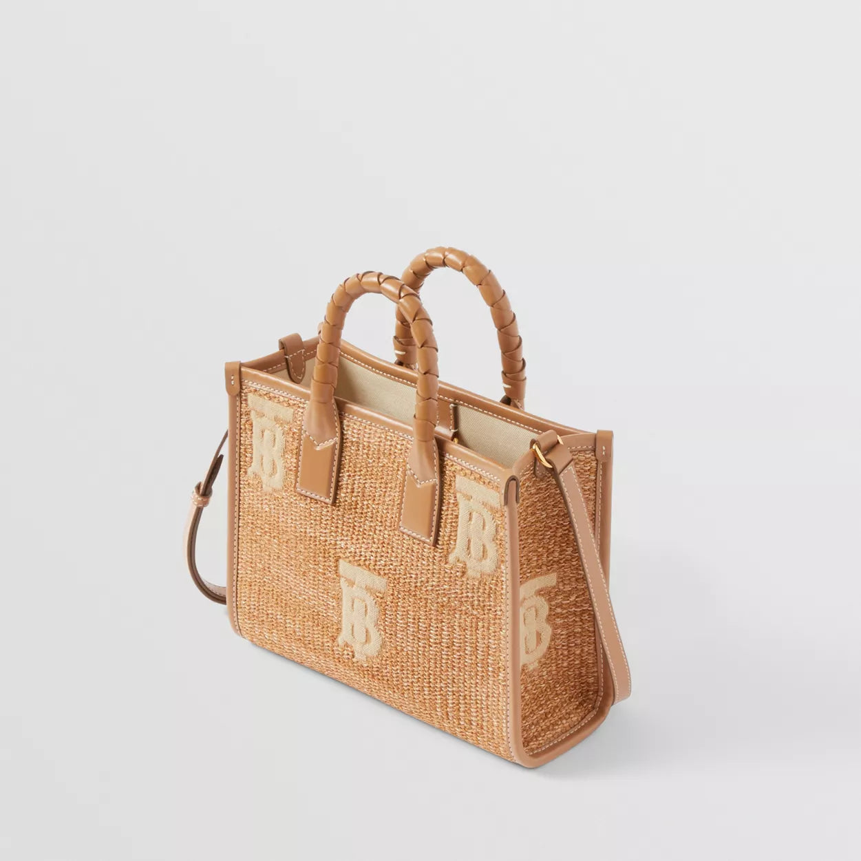 Monogram Raffia-effect Mini Freya Tote