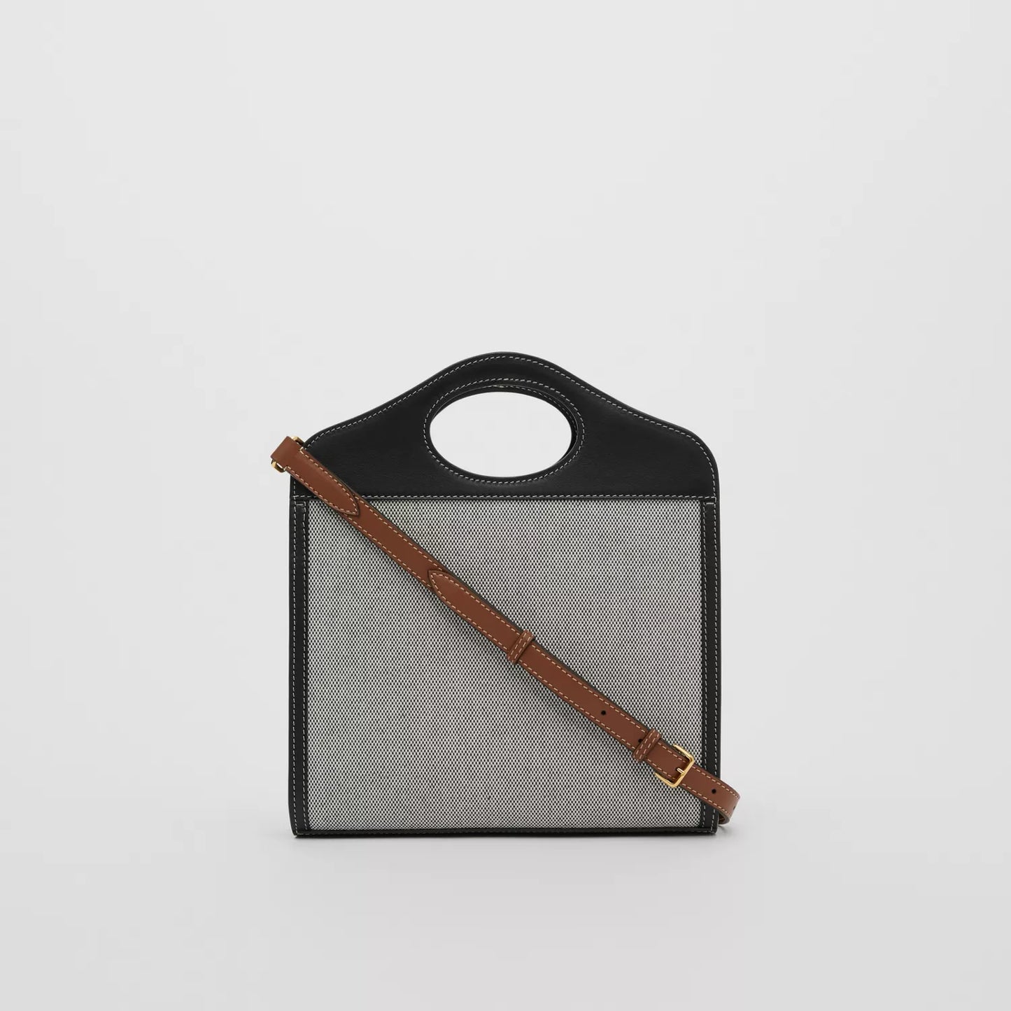 Mini Tri-tone Cotton Canvas and Leather Pocket Bag