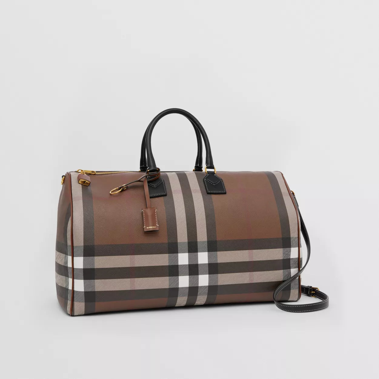 Check and Leather Extra Large Bowling Bag