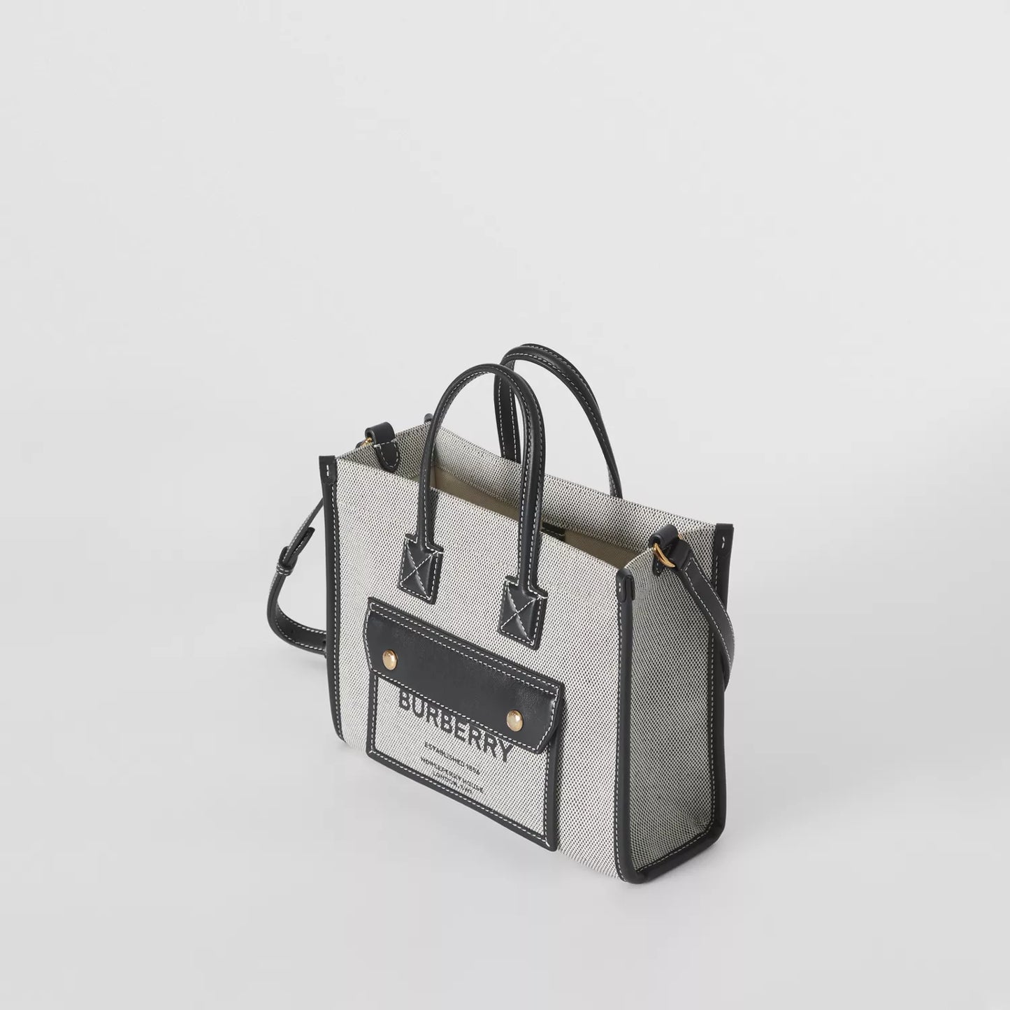 Mini Two-tone Canvas and Leather Freya Tote