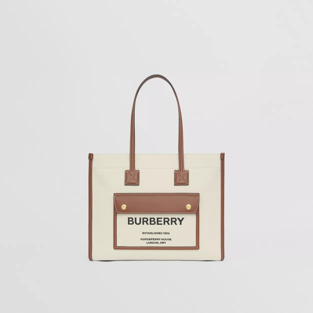 Two-tone Canvas and Leather Small Freya Tote