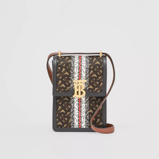 Monogram Stripe Print Robin Bag