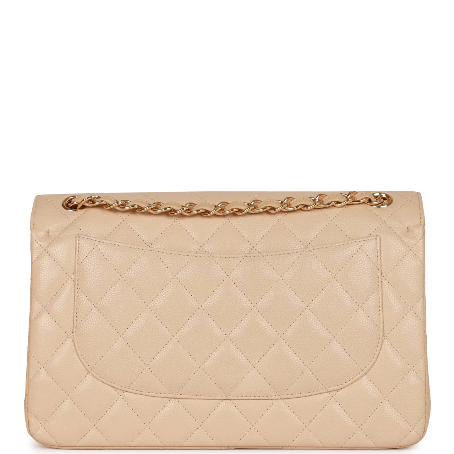 Chanel Jumbo Classic Double Flap Bag Beige Caviar Gold Hardware