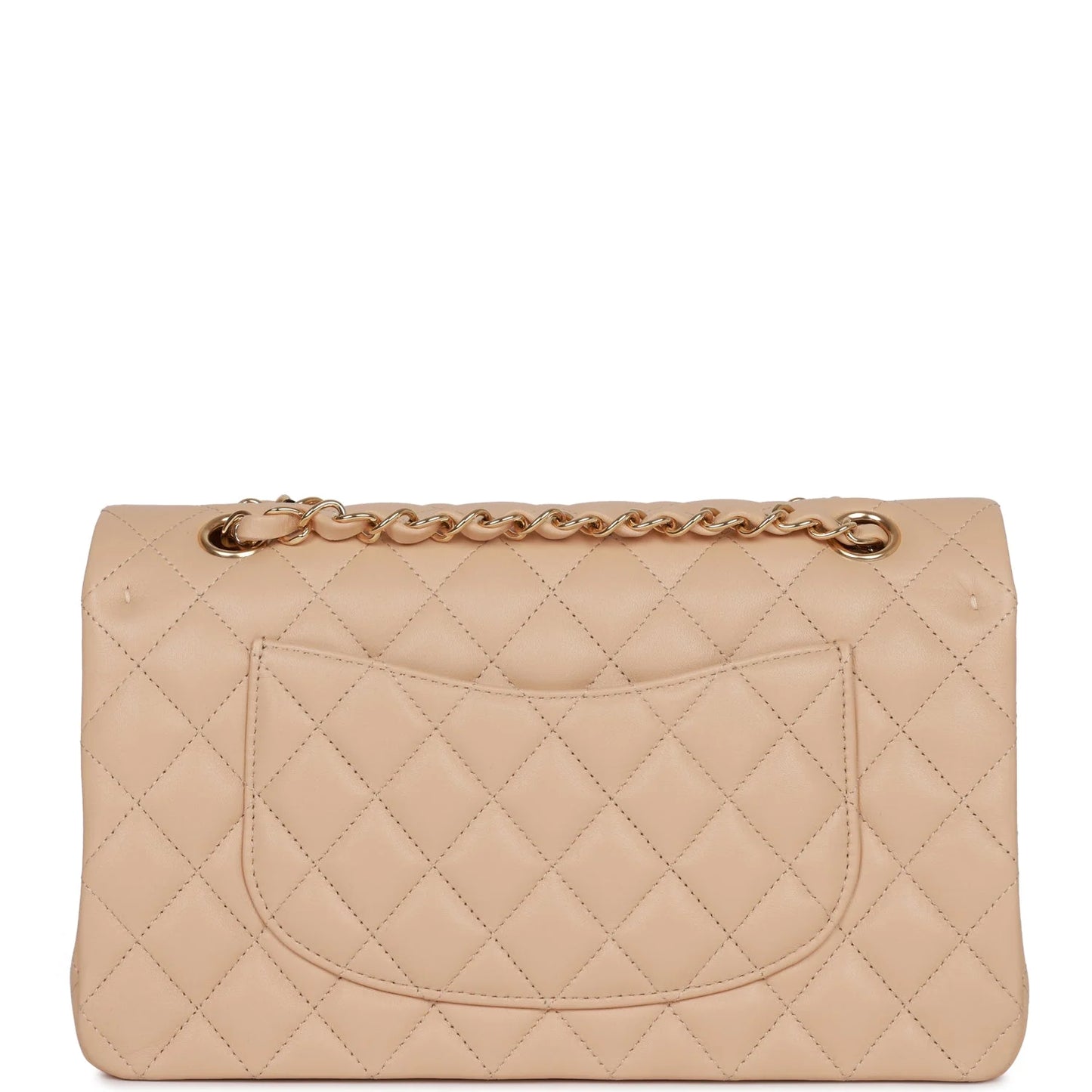 Chanel Medium Classic Double Flap Bag Beige Lambskin Light Gold Hardware