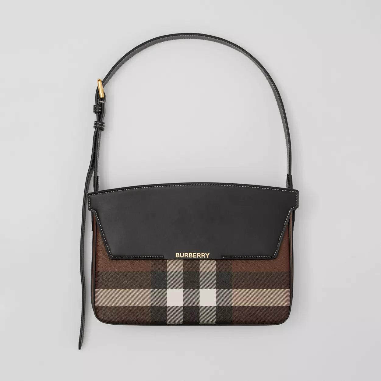 Check and Leather Catherine Shoulder Bag