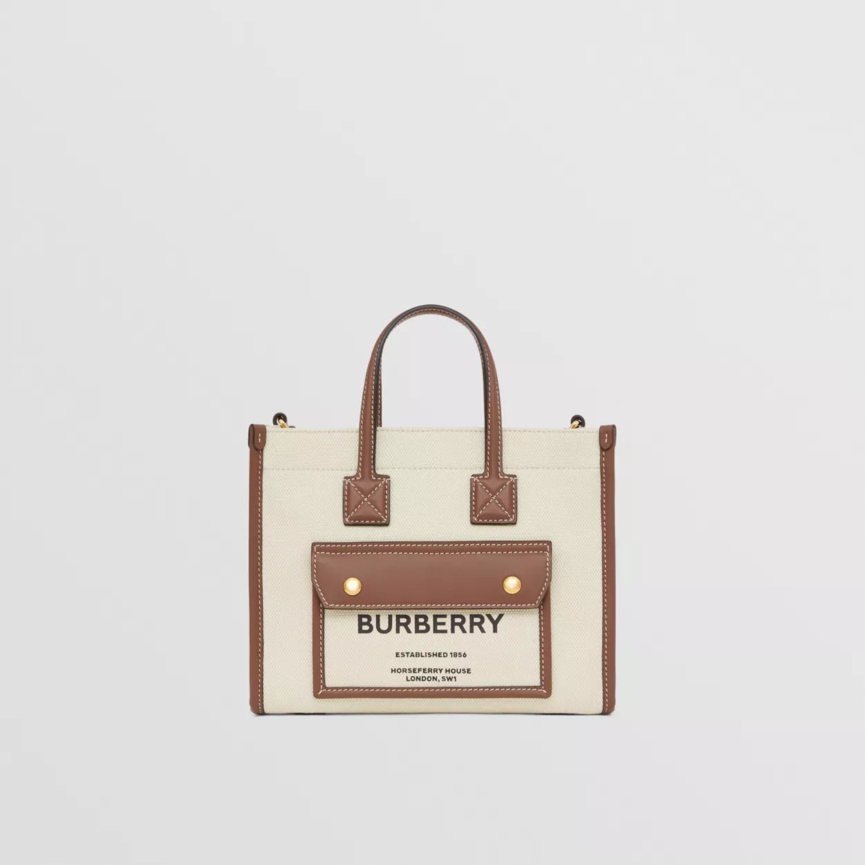 Two-tone Canvas and Leather Mini Freya Tote