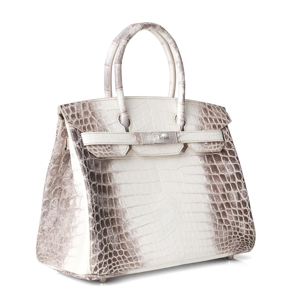 Hermès Birkin 30 Himalaya Niloticus Crocodile Diamond Encrusted Hardware