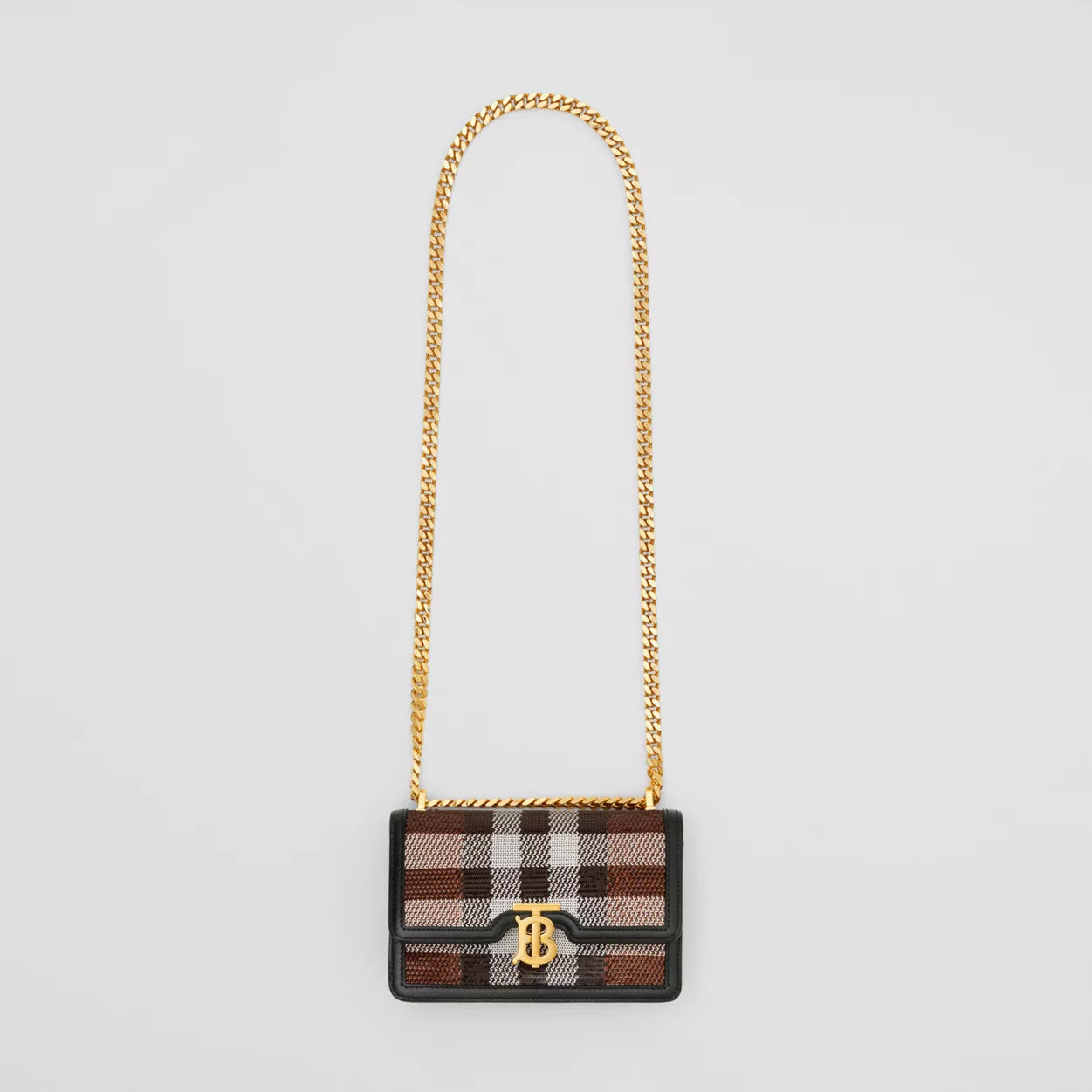 Sequinned Check Mini TB Bag