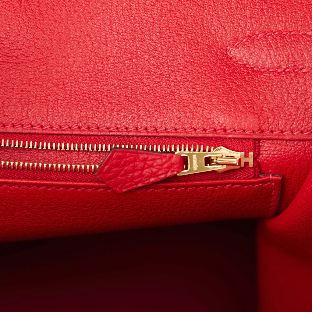 Hermès Birkin 35 Rouge Casaque Togo Gold Hardware