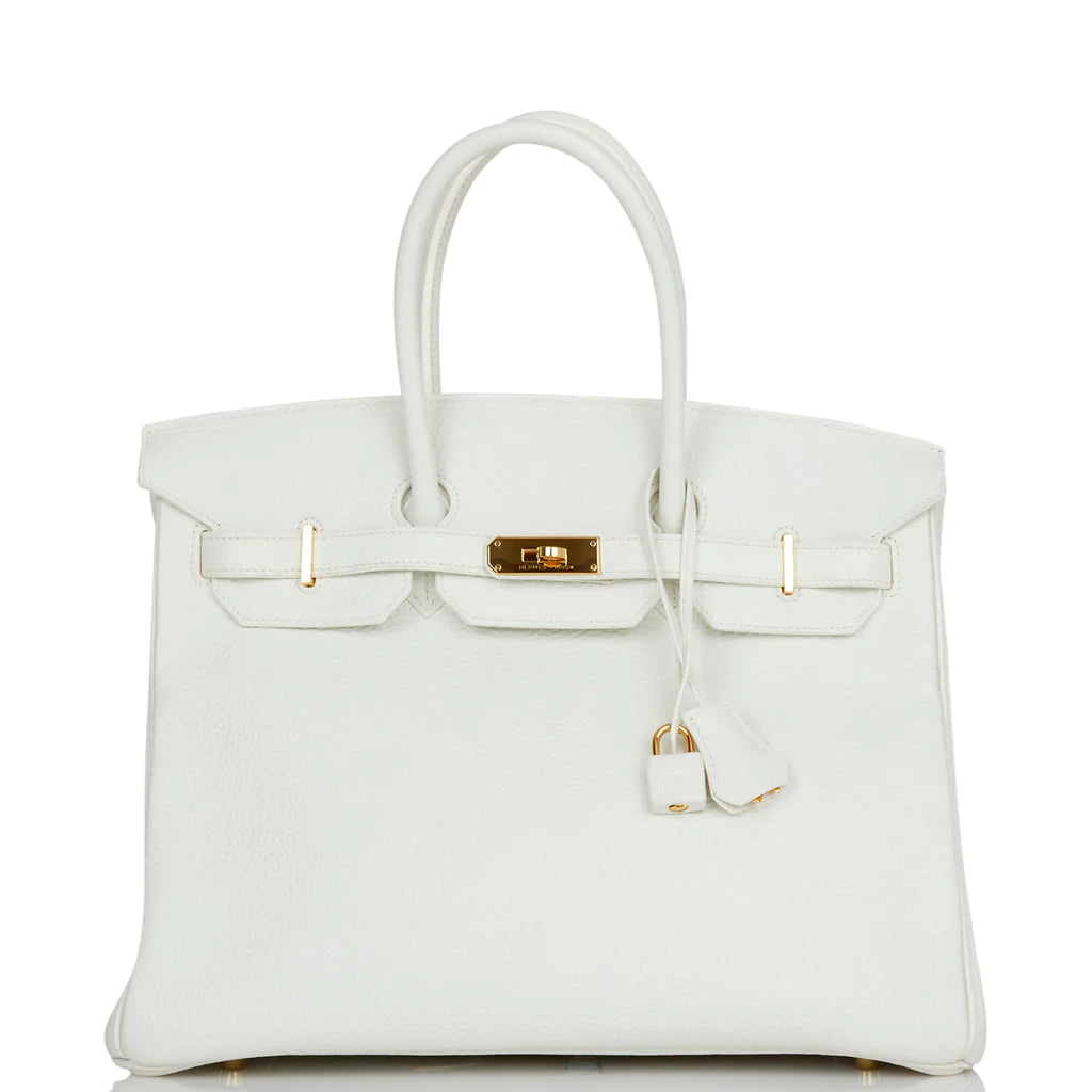 Hermès Birkin 35 White Clemence Gold Hardware