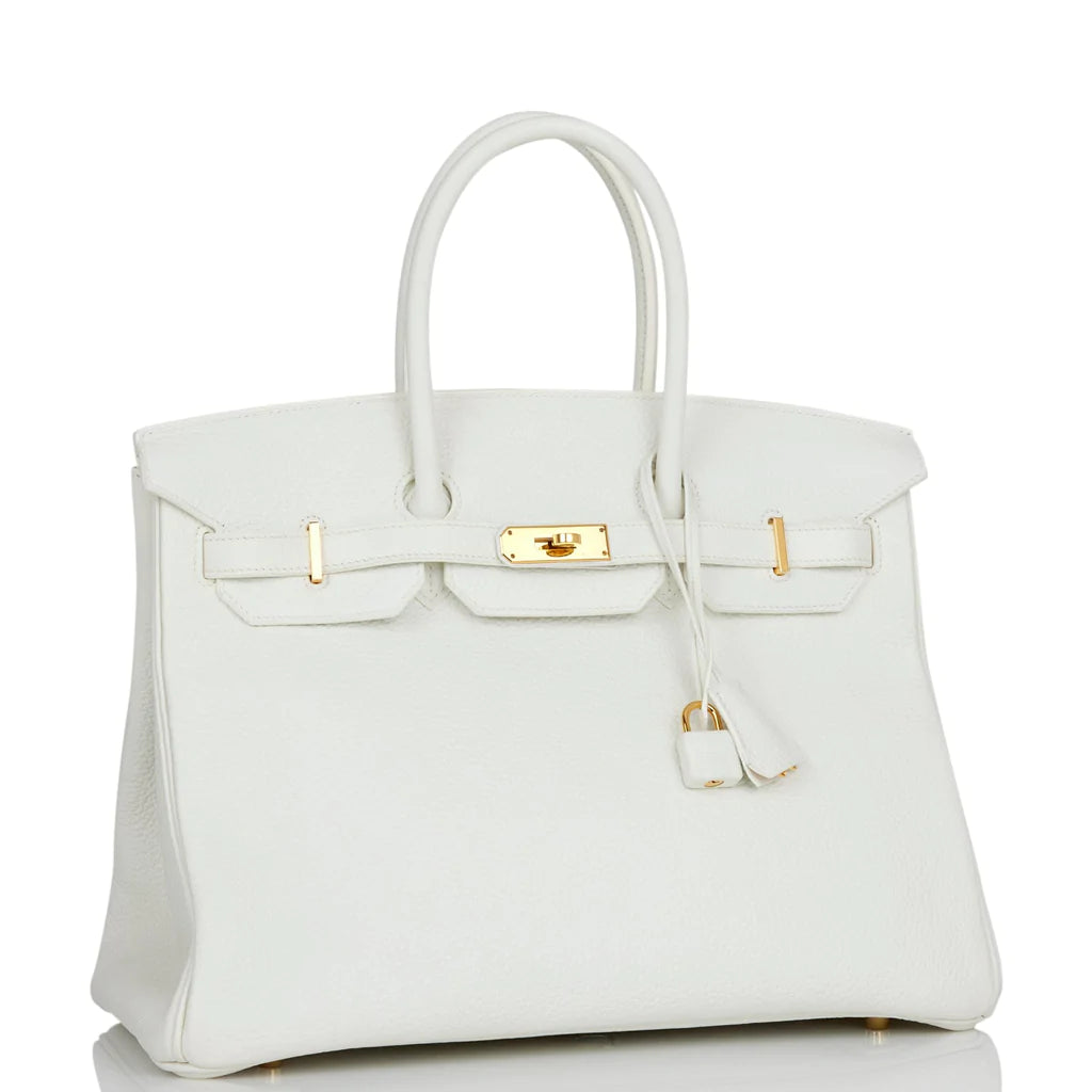 Hermès Birkin 35 White Clemence Gold Hardware