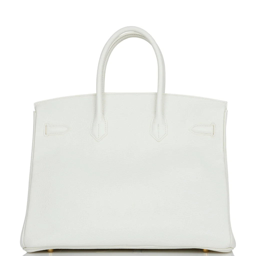 Hermès Birkin 35 White Clemence Gold Hardware