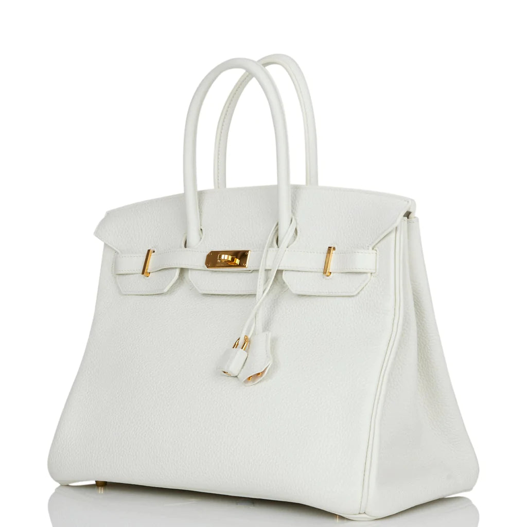 Hermès Birkin 35 White Clemence Gold Hardware