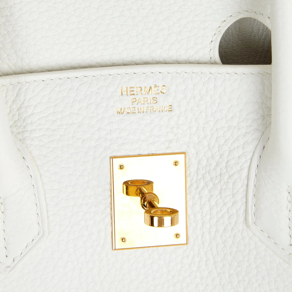 Hermès Birkin 35 White Clemence Gold Hardware