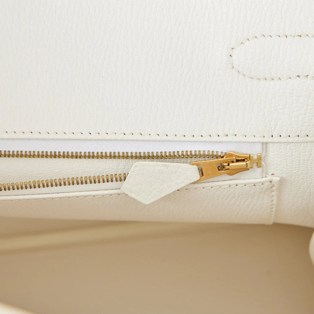 Hermès Birkin 35 White Clemence Gold Hardware