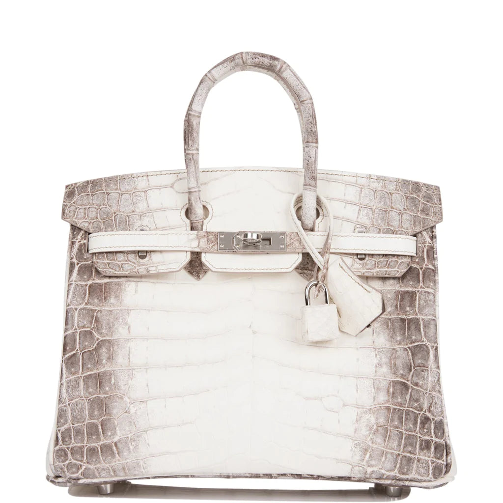 Hermès Birkin 25 Himalaya Niloticus Crocodile Palladium Hardware