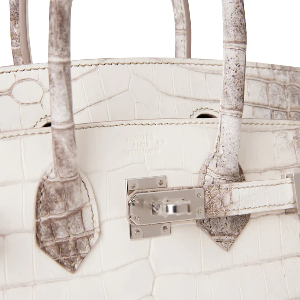 Hermès Birkin 25 Himalaya Niloticus Crocodile Palladium Hardware