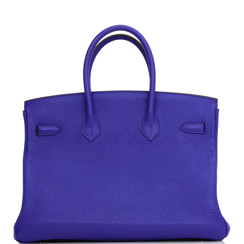 Hermès Special Order (HSS) Birkin 35 Bleu Electric Verso Clemence Gold Hardware