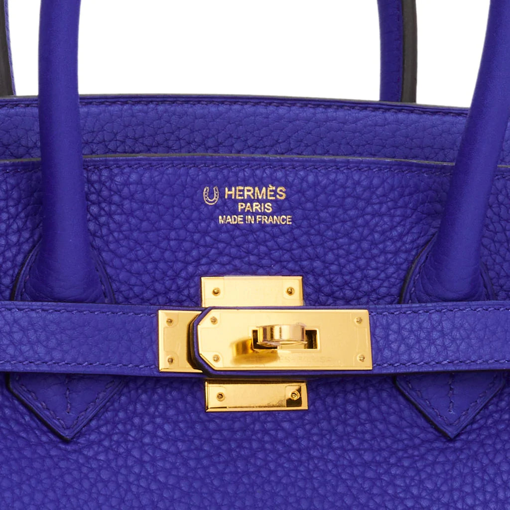 Hermès Special Order (HSS) Birkin 35 Bleu Electric Verso Clemence Gold Hardware