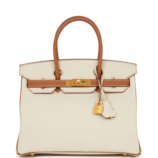 Hermès Special Order (HSS) Birkin 30 Craie and Gold Togo Brushed Gold Hardware