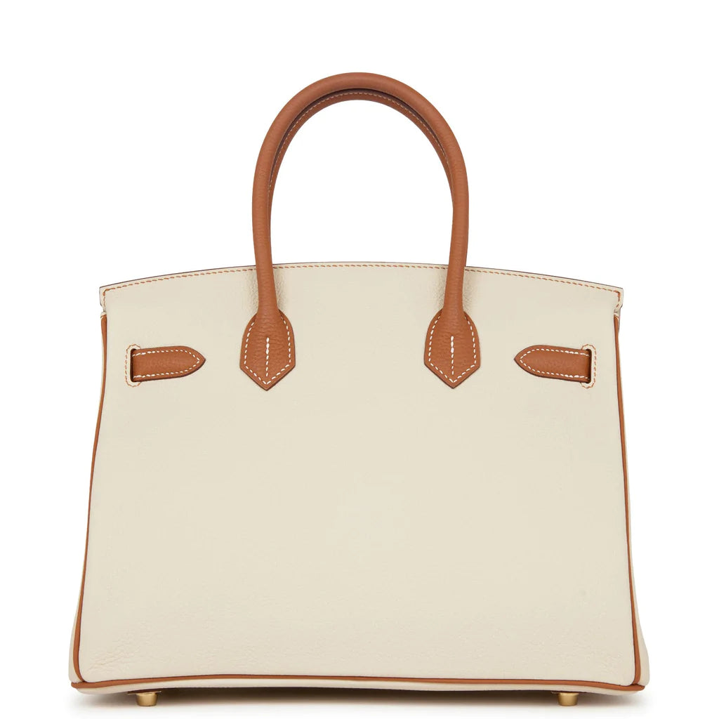 Hermès Special Order (HSS) Birkin 30 Craie and Gold Togo Brushed Gold Hardware