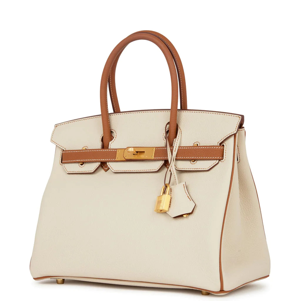 Hermès Special Order (HSS) Birkin 30 Craie and Gold Togo Brushed Gold Hardware