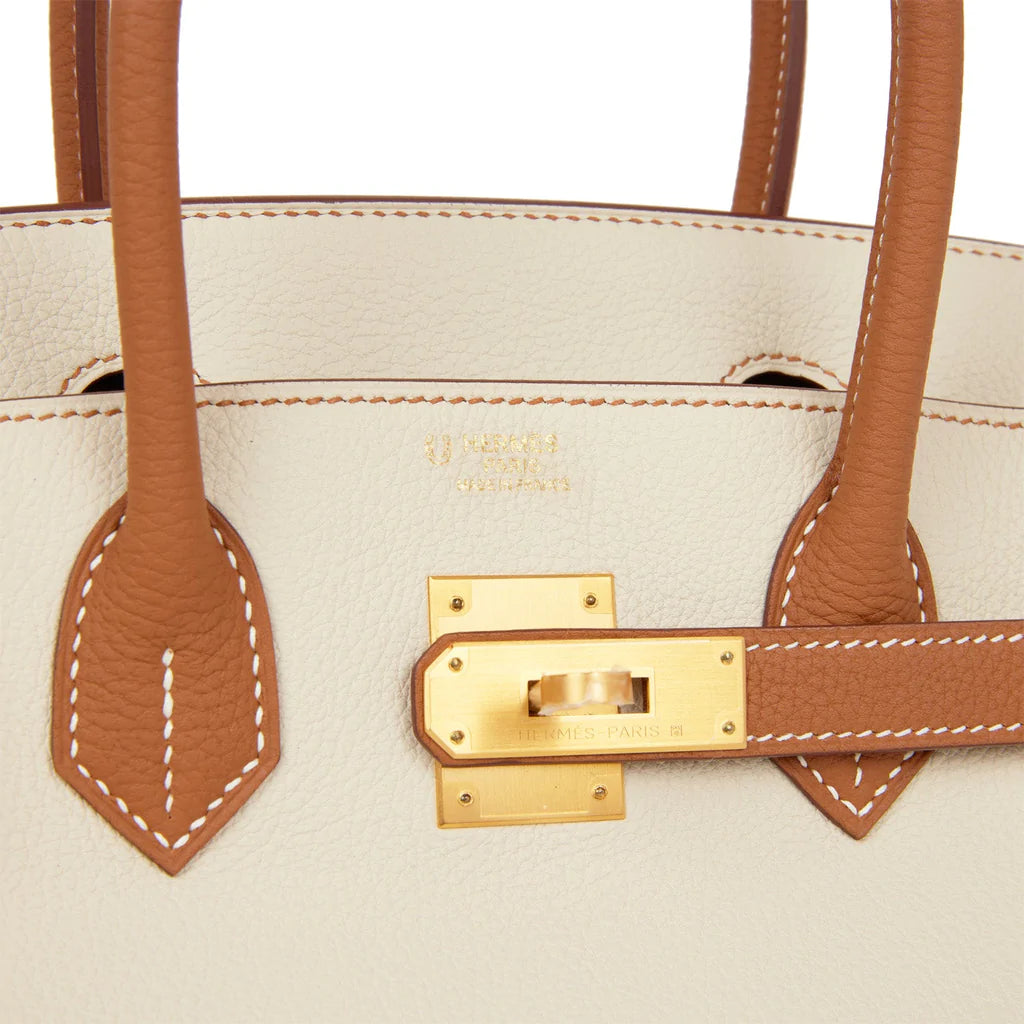 Hermès Special Order (HSS) Birkin 30 Craie and Gold Togo Brushed Gold Hardware