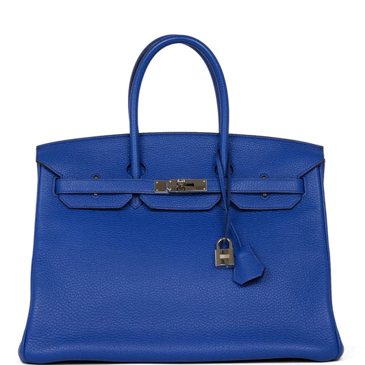 Hermès Birkin 35 Bleu Electric Togo Palladium Hardware