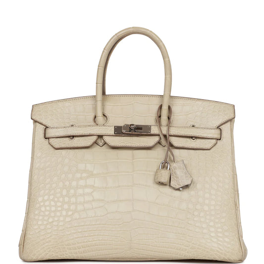 Hermès Birkin 35 Beton Matte Alligator Palladium Hardware