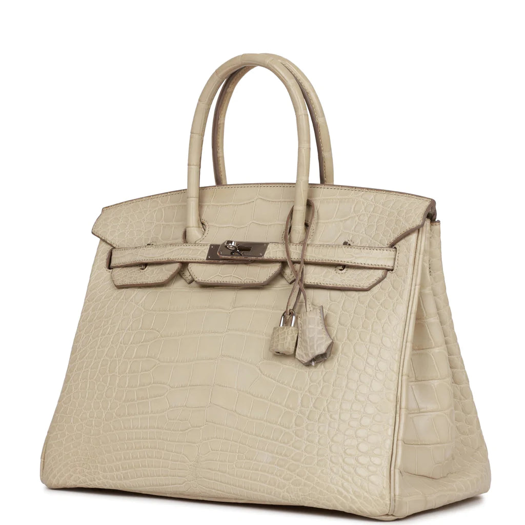 Hermès Birkin 35 Beton Matte Alligator Palladium Hardware