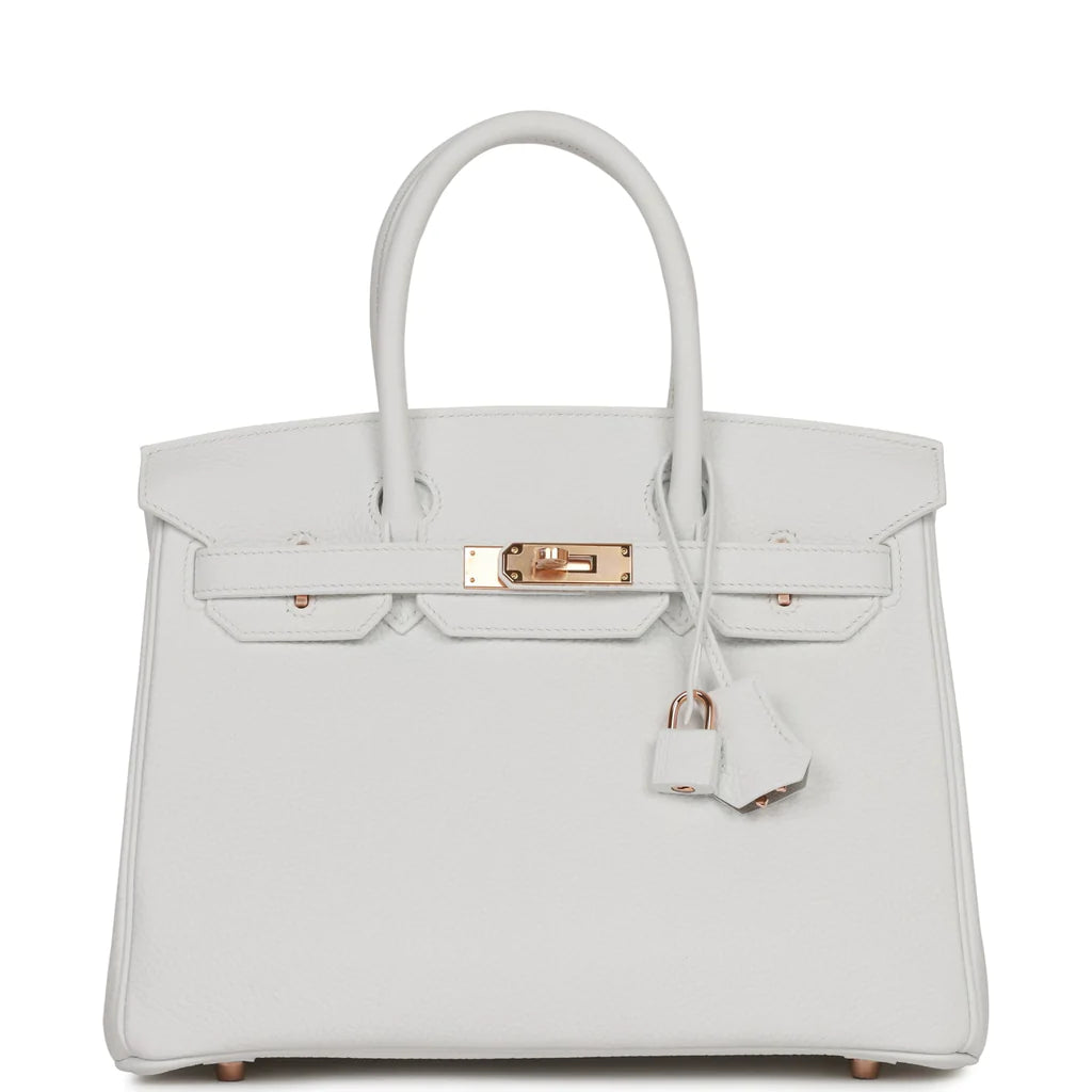 Hermès Special Order (HSS) Birkin 30 White Verso Clemence Rose Gold Hardware