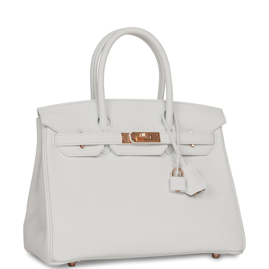 Hermès Special Order (HSS) Birkin 30 White Verso Clemence Rose Gold Hardware