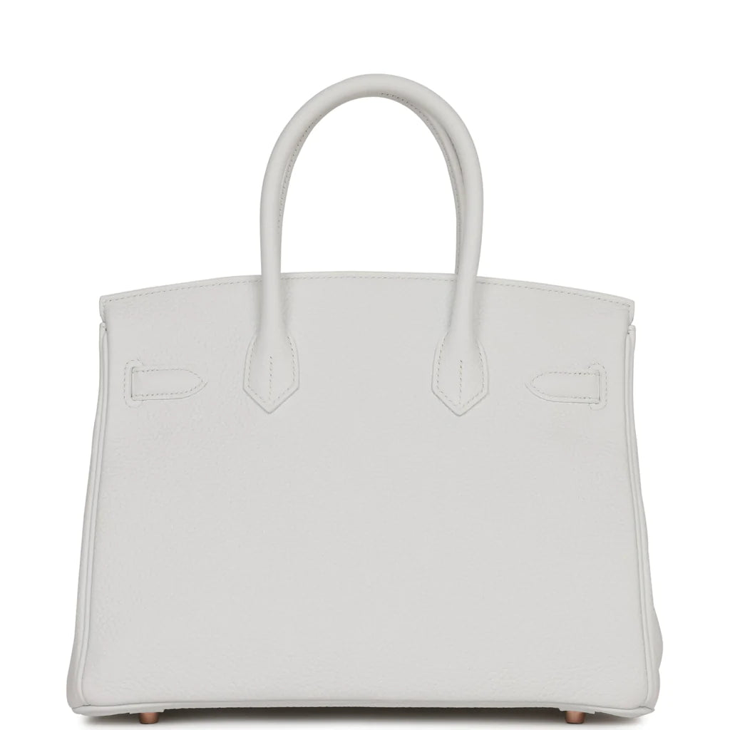 Hermès Special Order (HSS) Birkin 30 White Verso Clemence Rose Gold Hardware