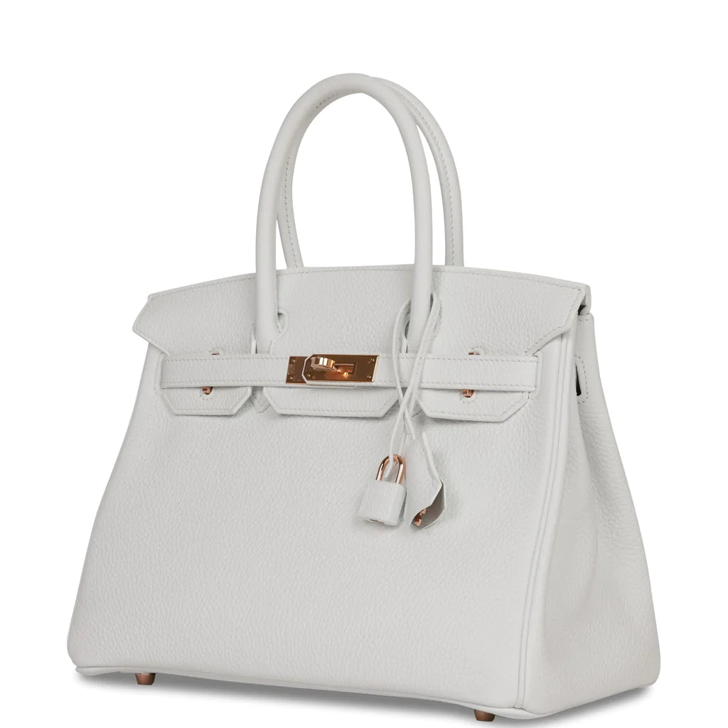 Hermès Special Order (HSS) Birkin 30 White Verso Clemence Rose Gold Hardware