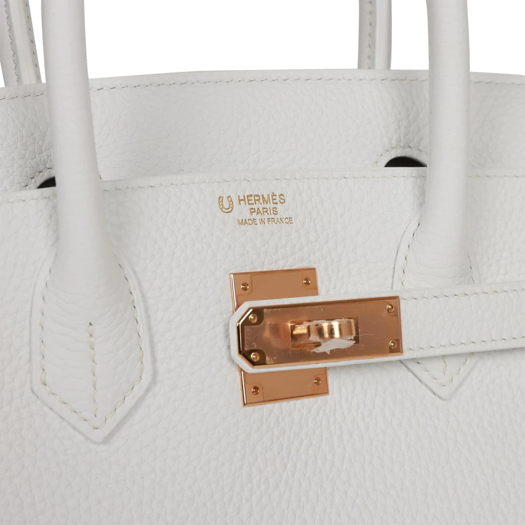 Hermès Special Order (HSS) Birkin 30 White Verso Clemence Rose Gold Hardware