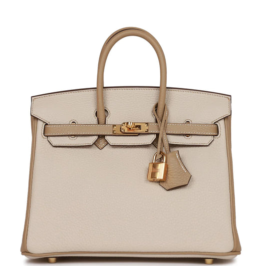 Hermès Special Order (HSS) Birkin 25 Craie and Trench Togo Gold Hardware