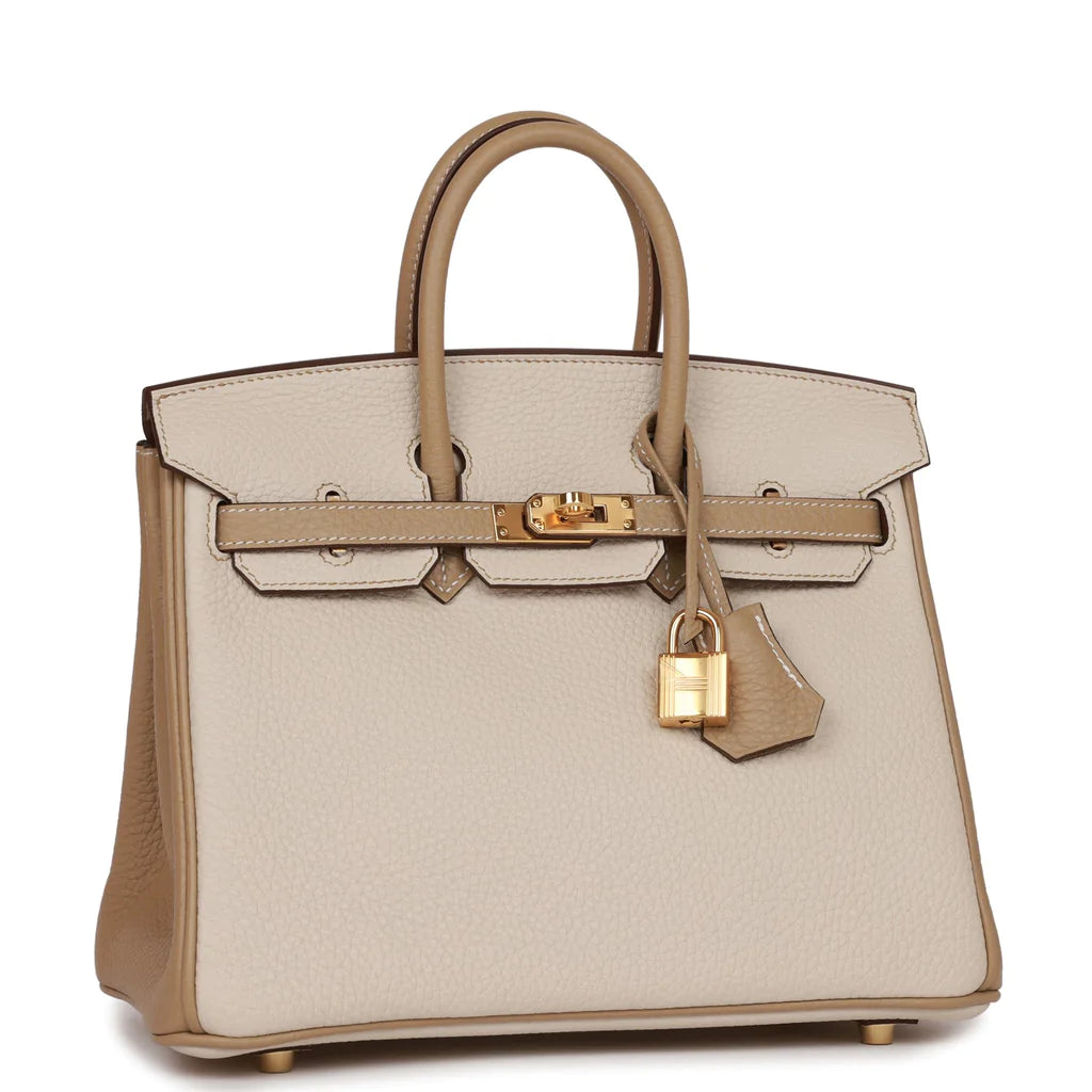 Hermès Special Order (HSS) Birkin 25 Craie and Trench Togo Gold Hardware