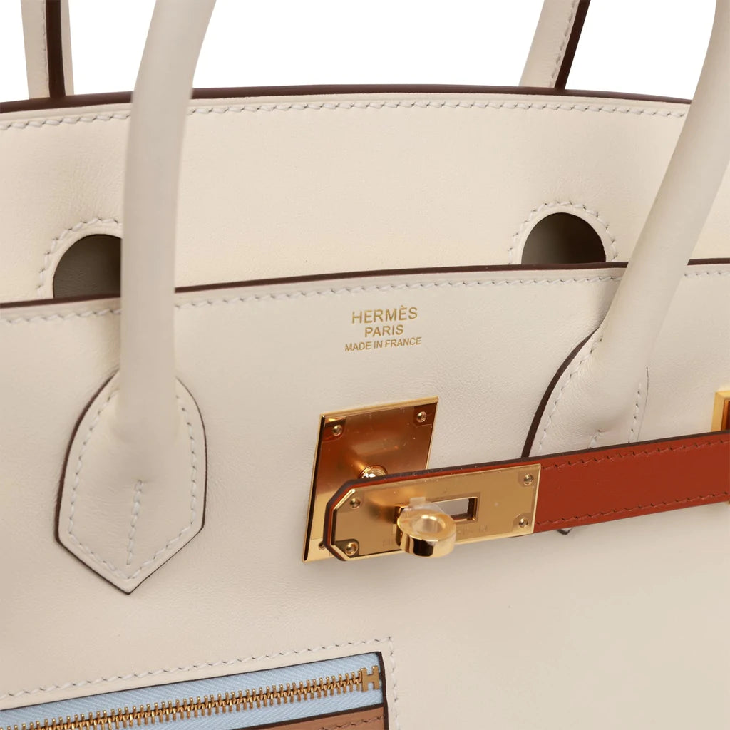 Hermès Colormatic Birkin 30 Nata, Chai and Cuivre Swift Gold Hardware