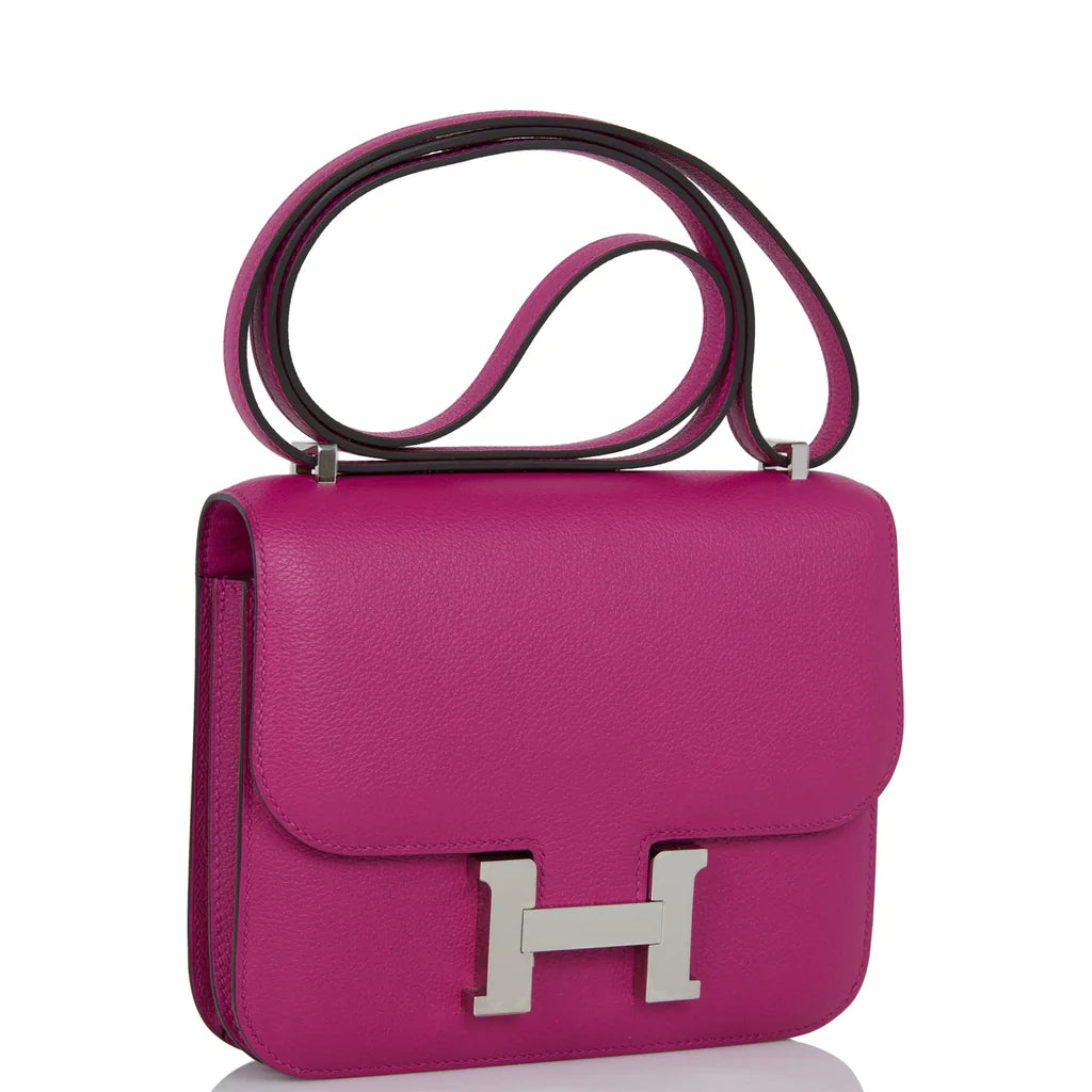 Hermès Constance 18 Rose Pourpre Evercolor Palladium Hardware