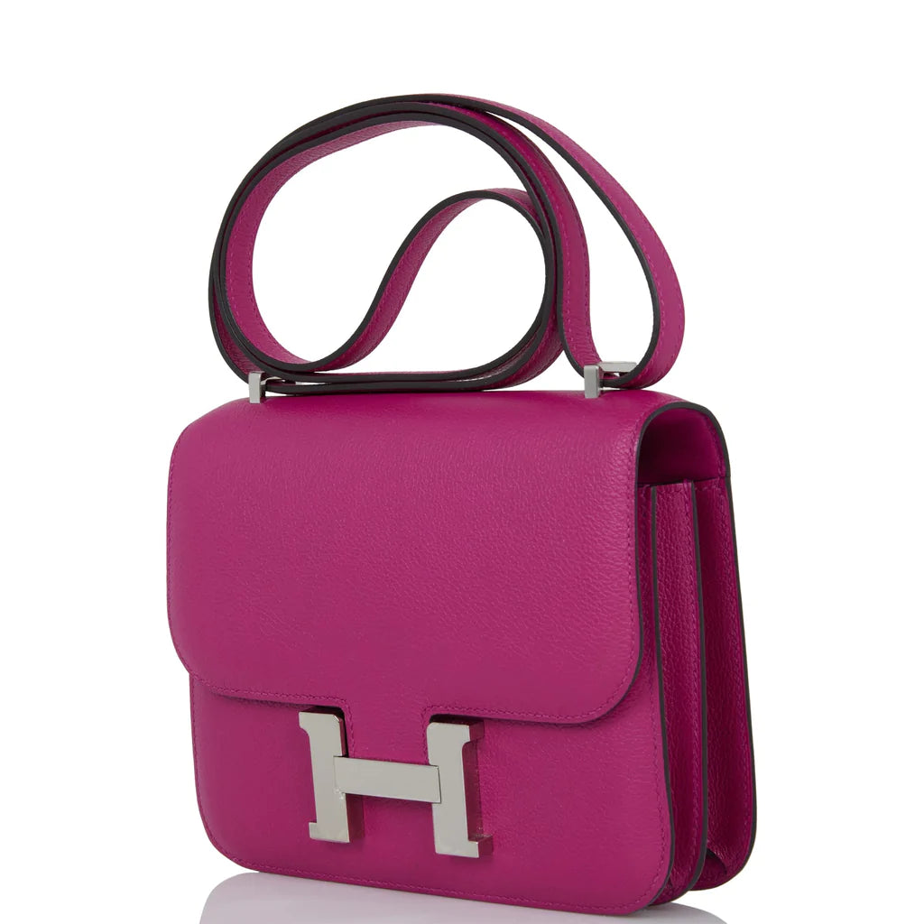 Hermès Constance 18 Rose Pourpre Evercolor Palladium Hardware