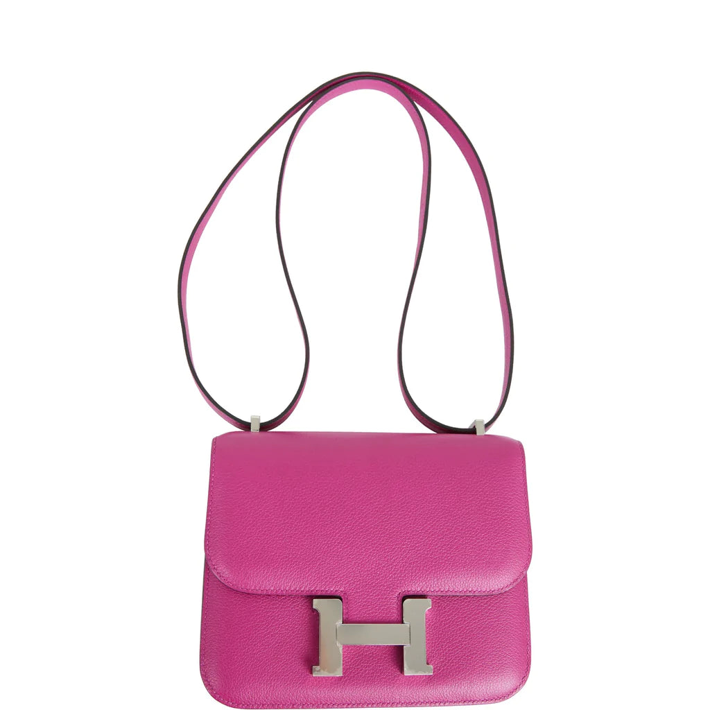 Hermès Constance 18 Rose Pourpre Evercolor Palladium Hardware