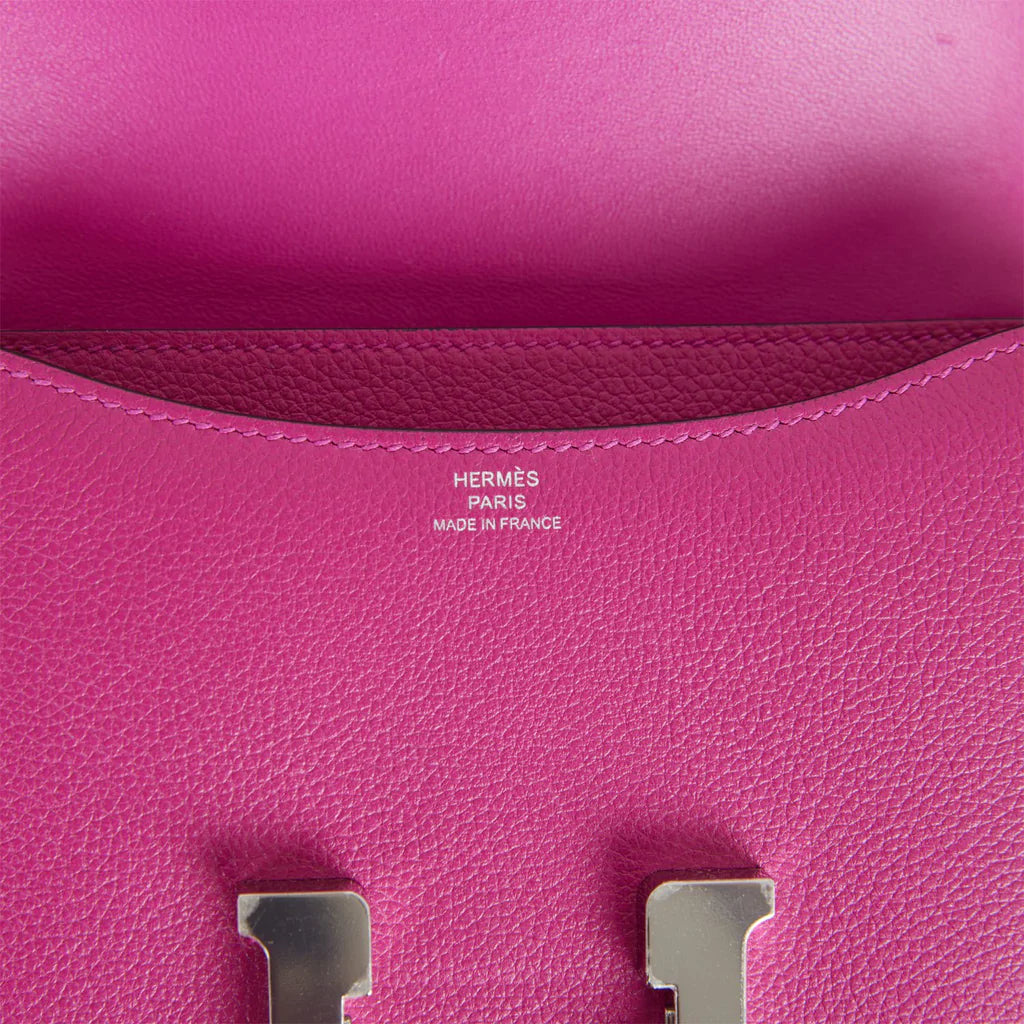 Hermès Constance 18 Rose Pourpre Evercolor Palladium Hardware