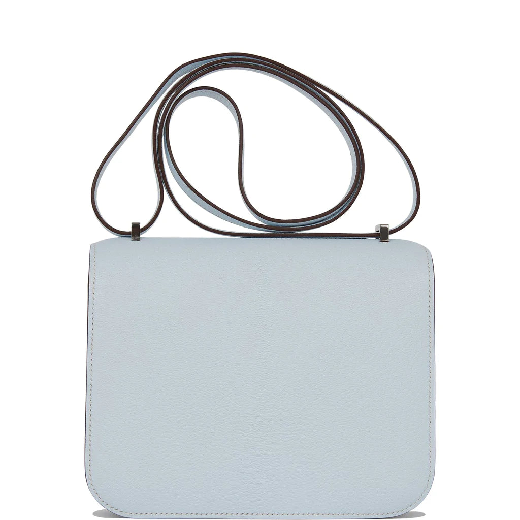 Hermès Constance 18 Bleu Brume Chevre Palladium Hardware