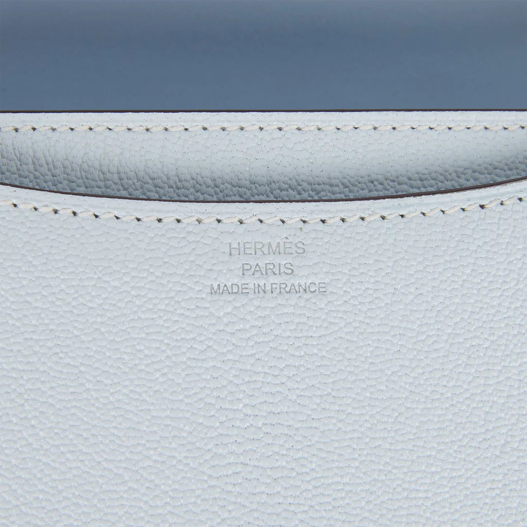 Hermès Constance 18 Bleu Brume Chevre Palladium Hardware