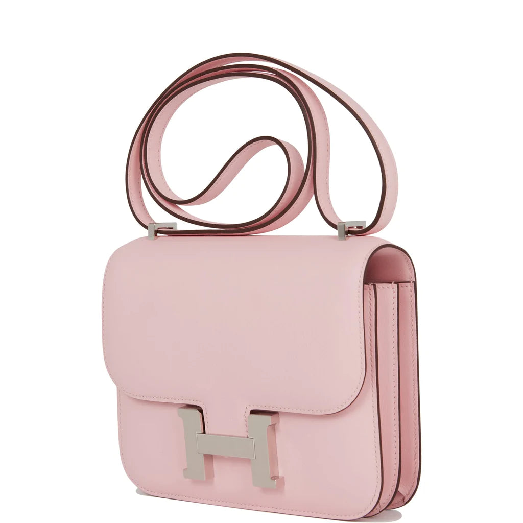 Hermès Constance 18 Rose Sakura Swift Palladium Hardware