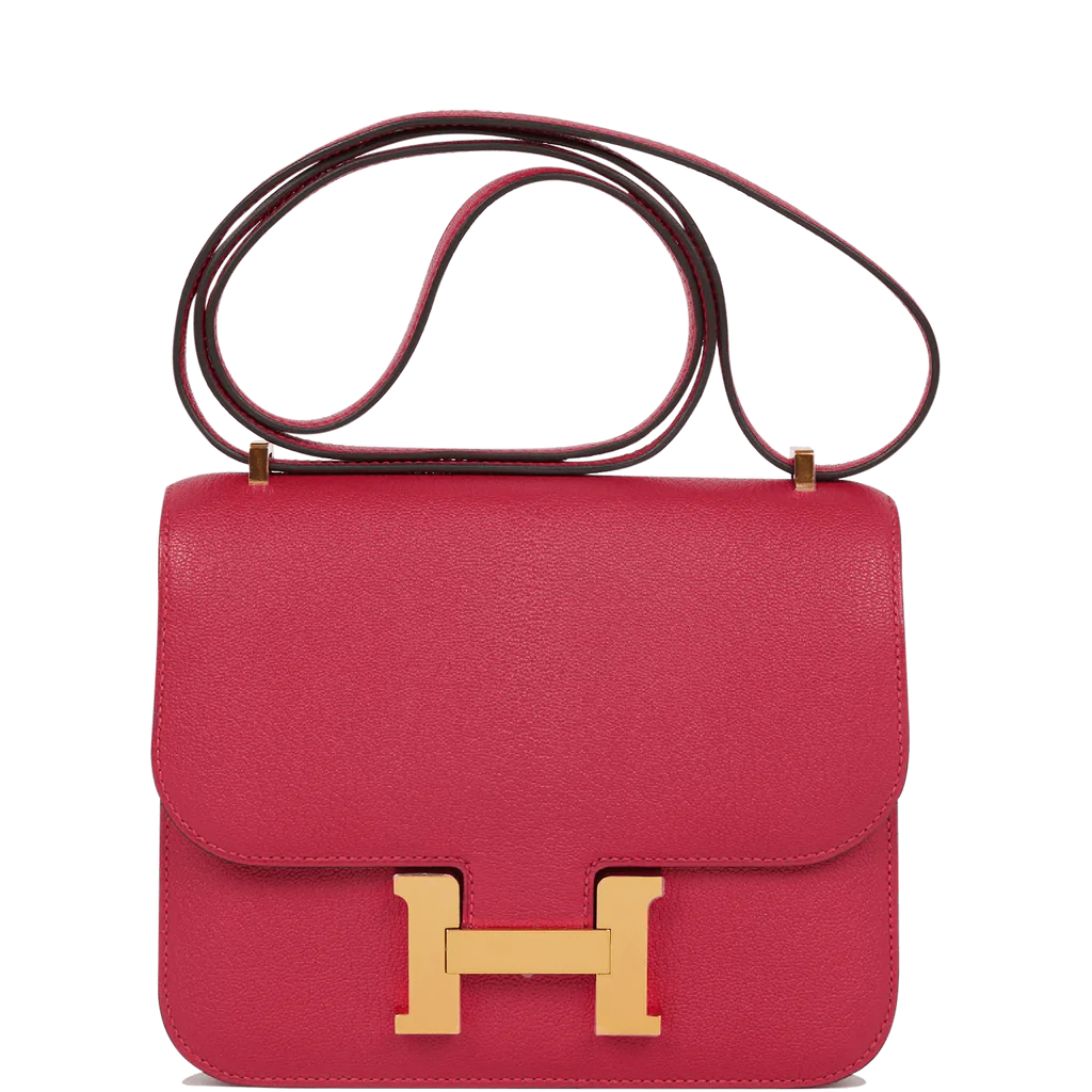 Hermès Constance 18 Framboise Chevre Gold Hardware